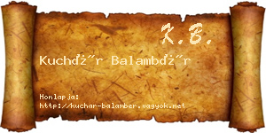 Kuchár Balambér névjegykártya